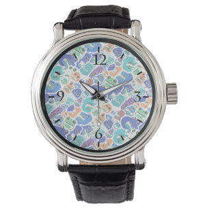 Montre Motifs de visages de monstres colorés mignons Case
