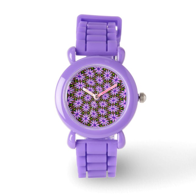 Montre Motifs marguerite violet (Recto)