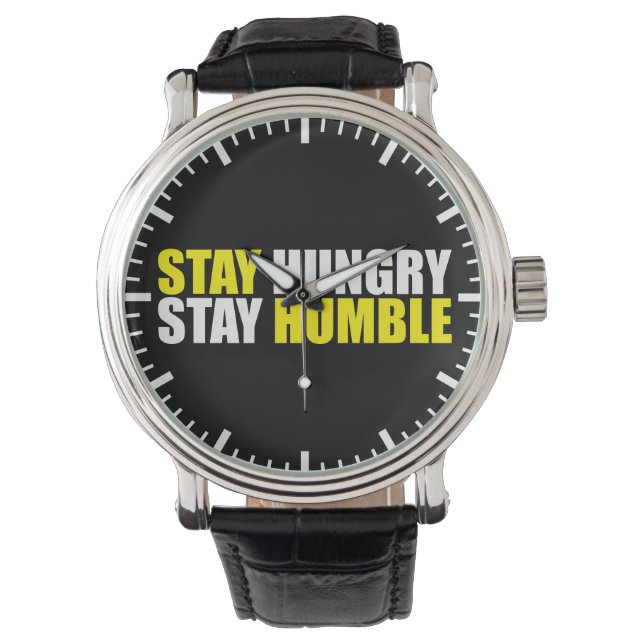 Montre Mots Motivationnels - Restez faim, Restez humble (devant)