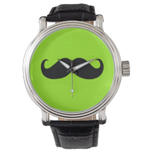 Montre Moustache noire sur Arrière - plan vert