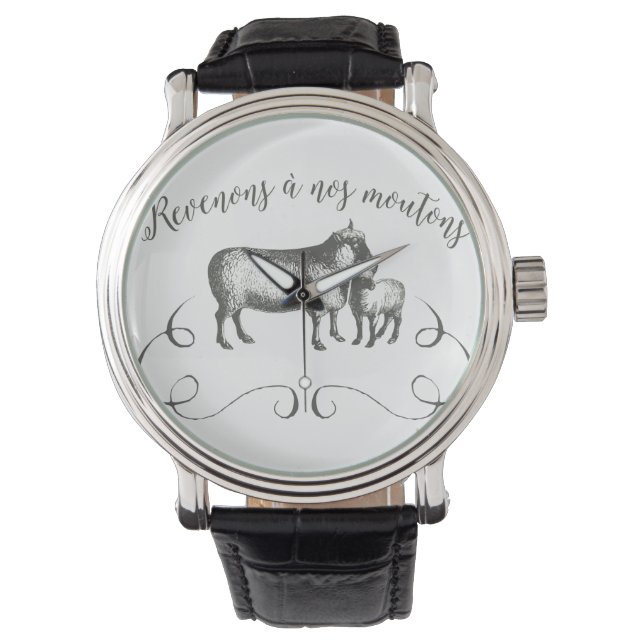 Montre Mouton Ferme Funny Expression française Style Vint (devant)