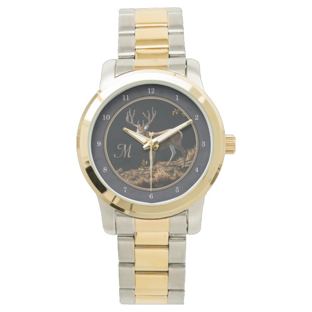Montre Mule Deer Buck Charcoal Gray Monogram (devant)