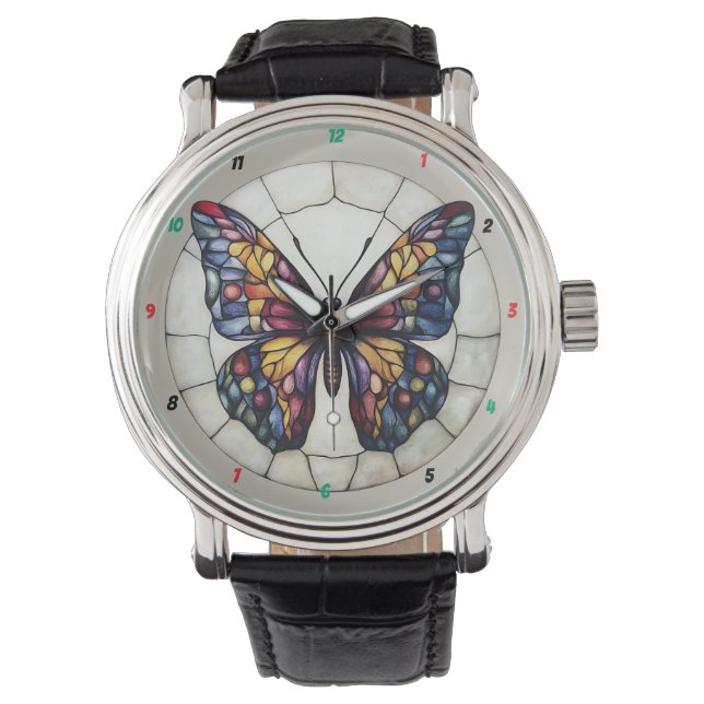 Montre Multicolored butterfly design  (devant)