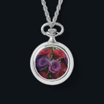 Montre Multicolored Rose's Watch  Necklace<br><div class="desc">A ladies multicolored roses watch necklace</div>