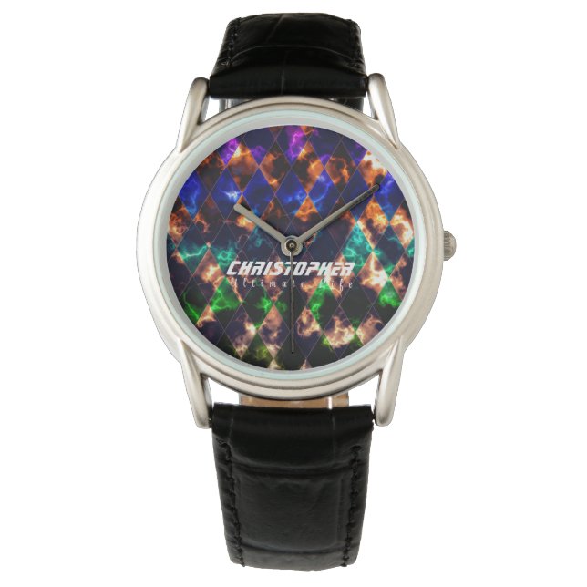 Montre Multicolores à fond de verre (devant)