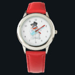 Montre Musical Snowman Watch Christmas Cift<br><div class="desc">Snowman avec guitare Musical Christmas Watches - MODÈLE DE Peinture - Personnalisable</div>