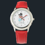 Montre Musical Snowman Watch Christmas Cift<br><div class="desc">Snowman avec guitare MIGNED peinture</div>
