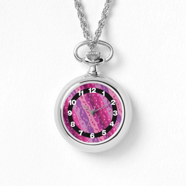 Montre Musique Note Grandes Brown Et Bleues (Recto)