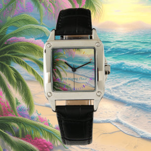 Montre My Happy Place Beach Carré
