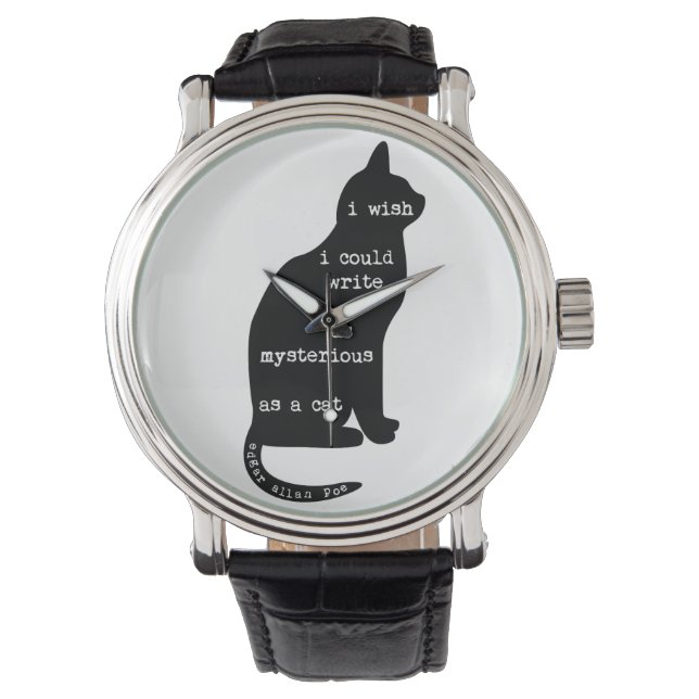Montre Mystérieux comme un chat Edgar Allan Poe Citation (devant)