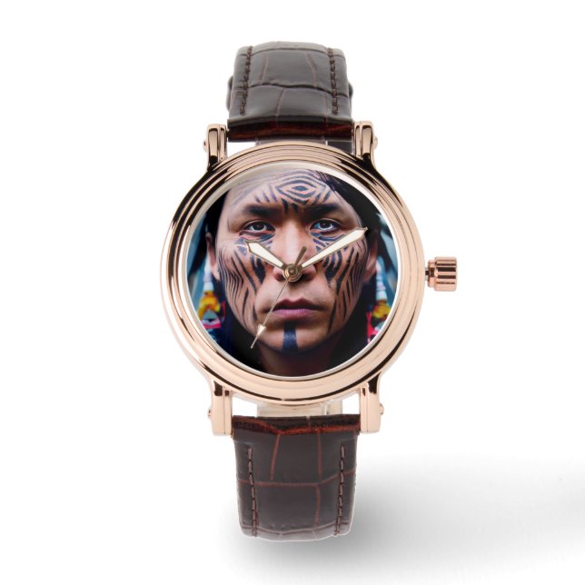 MONTRE NATIVE AMERICAN WARRIOR WRIST WATCH (Recto)