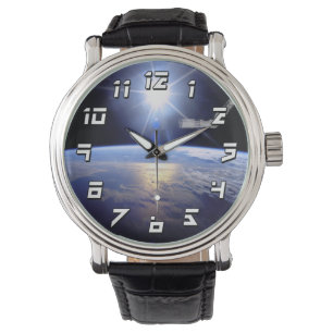 Montre Navette spatiale Robot Arm Terre Orbite Sunburst