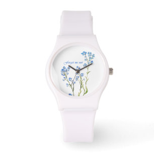 Montre Ne m'oublie pas Fleur de jardin personnalisée à l'