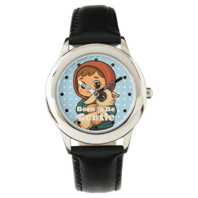 Montre Né pour être doux avec des enfants Pois (devant)