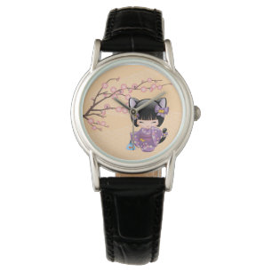 Montre Neko Kokeshi Poupée - Cat Ears Geisha Girl