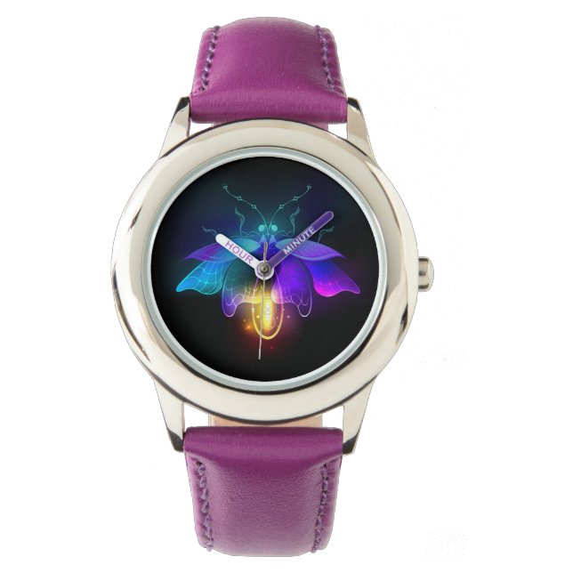 Montre Neon Firefly sur noir (devant)
