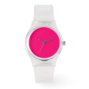 Montre Neon Rose Custom Watch avec bande claire