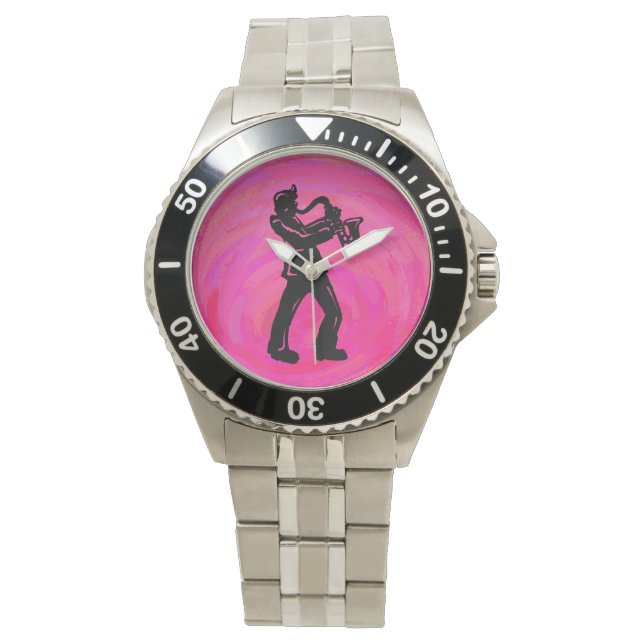 Montre New York Boogie Nuits Saxophone Hot Pink (devant)