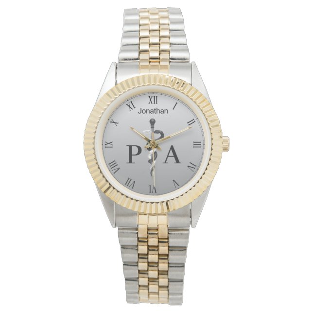 Montre Noble Noir Médicale Asclepius Médecin Assistant (devant)