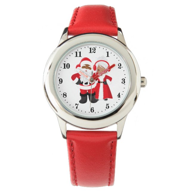 Montre Noël Africain Américain Père Noël Mme Claus (devant)
