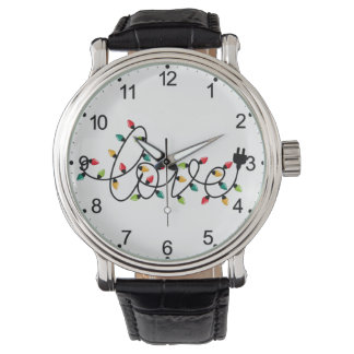 Montre Noël Lumières colorées Aimer Texte-45872