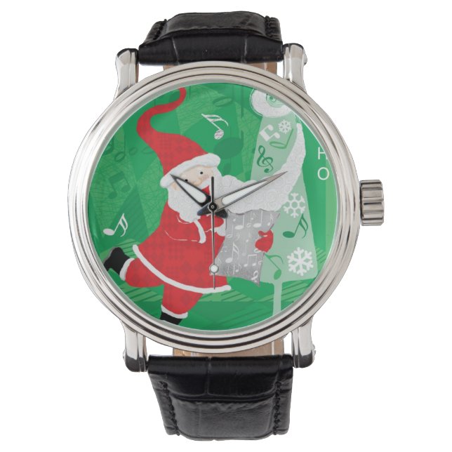Montre Noël mignon, chant et danse Père Noël (devant)