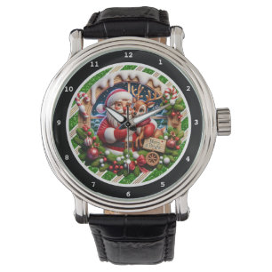 Montre Noël Santa et Renne Lumineux 