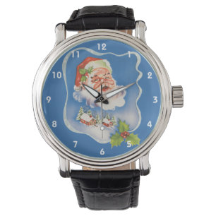 Montre Noël vintage, joyeux Père Noël rétro