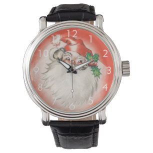 Montre Noël vintage, joyeux Père Noël rétro des années 50