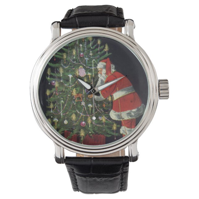Montre Noël Vintage, Père Noël avec des cadeaux (devant)