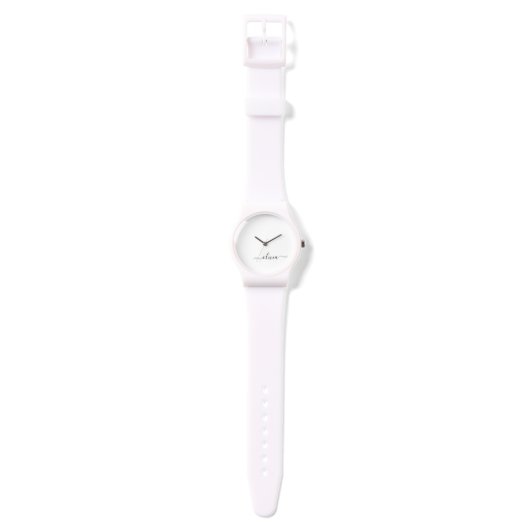 Montre Noir Blanc moderne Script Girl Monogramme Nom (Sangle)