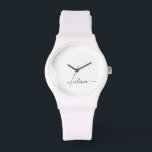 Montre Noir Blanc moderne Script Girl Monogramme Nom<br><div class="desc">Monogramme simple noir et blanc Monogramme Nom Monographie. Cela fait le cadeau parfait de remise de diplômes,  anniversaire,  mariage,  douche nuptiale,  anniversaire,  baby shower ou bachelorette pour quelqu'un qui aime le luxe glam et les styles chic.</div>