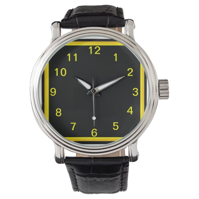 Montre Noir et or Quel acier (devant)