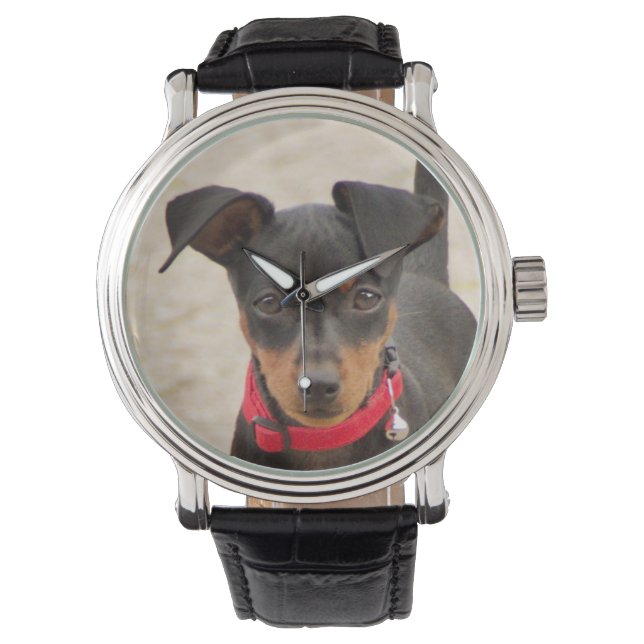 Montre noir et rouille miniature (devant)