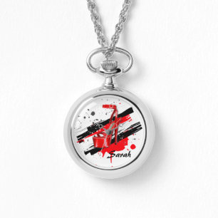 Montre Noir, rouge et blanc talons chauds