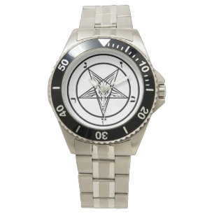 Montre noire personnalisable de Baphomet