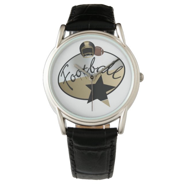 Montre noire protège-couronne pour hommes avec bra (devant)