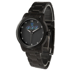 Montre noire surdimensionnée de bracelet de PAPA