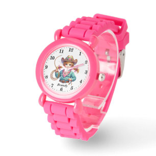 Montre Nom d'ajout de cowgirl mignonne