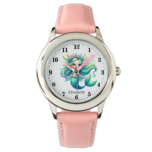 Montre Nom d'ajout de sirène mignonne