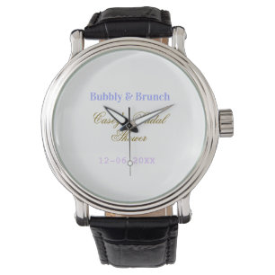 Montre nom de date de douche de mariée pétillante et de b