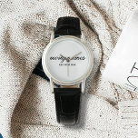 Montre Nom de la calligraphie personnalisée de la meilleu<br><div class="desc">Célébrez les mamans spéciales de votre vie avec notre design personnalisé Best Mom Ever Calligraphy Name, parfait pour la fête des mères, les anniversaires, ou toute occasion de montrer votre amour. Ce cadeau élégant et personnalisable est idéal pour toutes les mamans, qu’elles soient la meilleure maman au monde, maman-chien, maman-chat...</div>