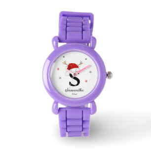 Montre Nom de la lettre Santa Hat   Monogramme   Initiale
