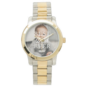 Montre Nom de la photo Best Papa Ever Silver Gold