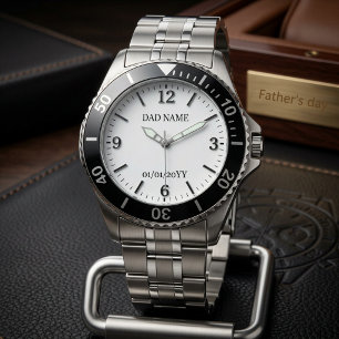 Montre Nom de papa personnalisé et date Fête des Pères pe