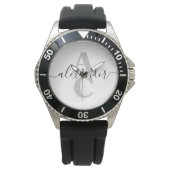 Montre Nom de script élégant Monogramme personnalisé init (devant)