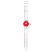 Montre Nom du script Monogramme Personnalisé Rouge Et Bla (Sangle)