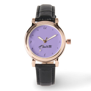 Montre Nom Élégant manuscrit Pastel Purple Style
