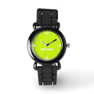 Montre Nom Fille Garçon Femmes Hommes   Neon Lime Jaune é