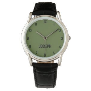 Montre Nom Fille Garçon Femmes Hommes   Olive Green Moder